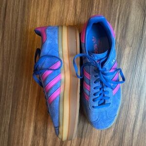 Blue and Purple Adidas Gazelles 7 1/2